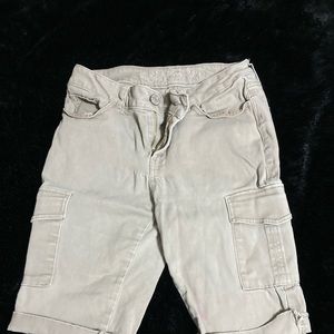 Cargo khaki school shorts